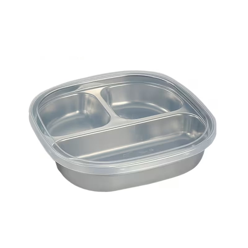 3 Compartment Lunch Box + 2 Condiment Cups