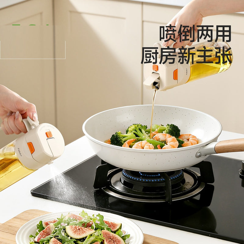 580ml 2in1 Oil Dispenser & Sprayer | Glass Oil Bottle