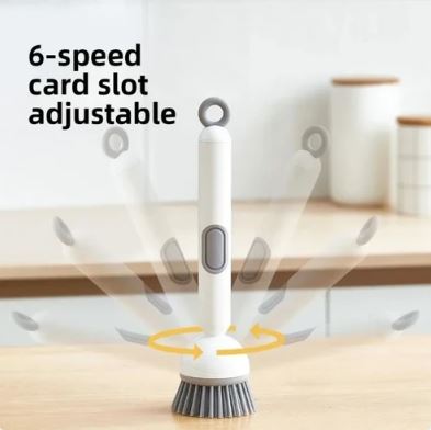 Rotating Long Handle Soap Dispensing Kitchen Brush