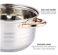 12-Piece Classic Stainless Steel Golden Handles Cookware Set