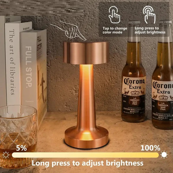 Dumbbell Shape Retro Style Rechargeable Metal Touch Lamp
