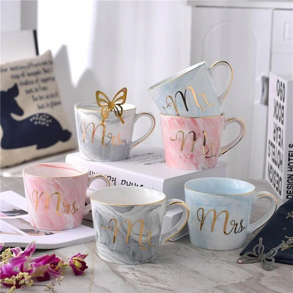 Mr. & Mrs. Marble Pattern Mug Techmanistan