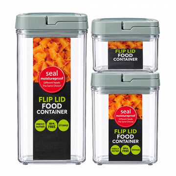 Set of 3 - Fliplock Food Storage Containers