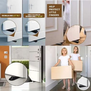 4 Piece Rubber Door Stopper Wedge Set