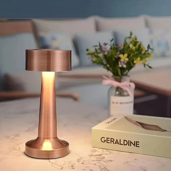 Dumbbell Shape Retro Style Rechargeable Metal Touch Lamp