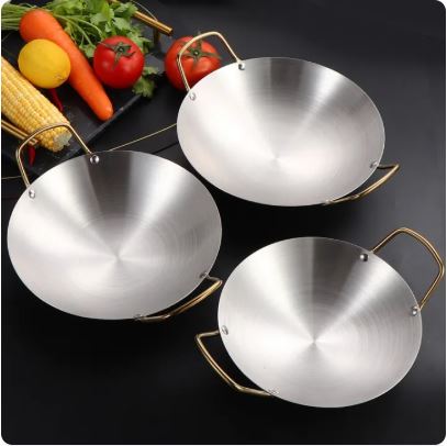 Steel Wok Frying Pan with Dual Handles