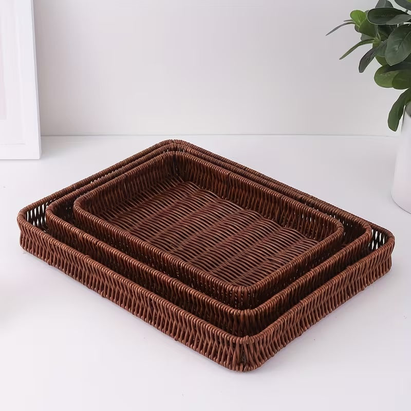 Set of 3 - Nylon Wire Woven Storage Baskets | Multipurposed Baskets