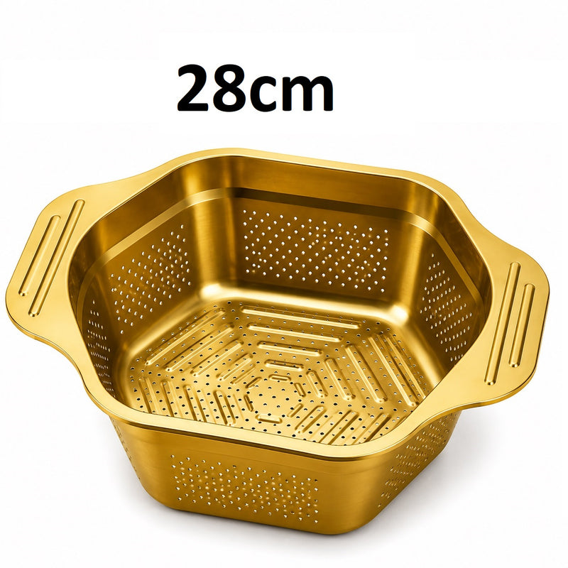 Hexagon Shape Stainless Steel Colander Strainer