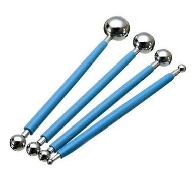 4Pcs Stainless Steel Fondant Ball Modeling Tool Set for Cake Decorating