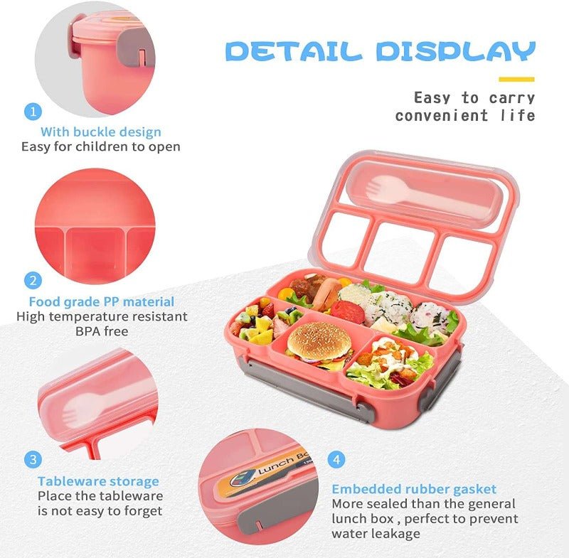 Kids Bento Lunch Box with Fork – Leakproof & Safe - Techmanistan in Pakistan