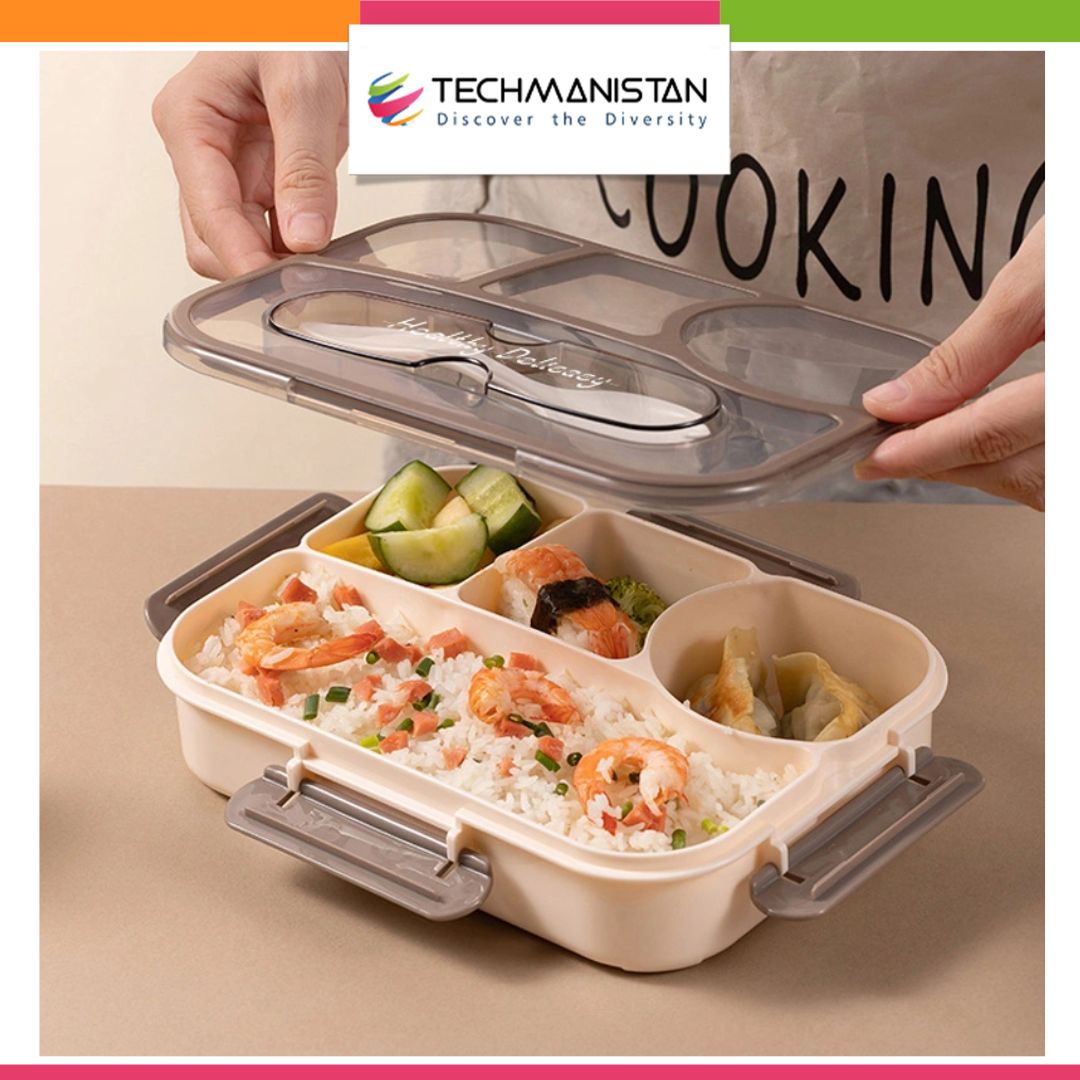 Kids Bento Lunch Box with Fork – Leakproof & Safe - Techmanistan in Pakistan