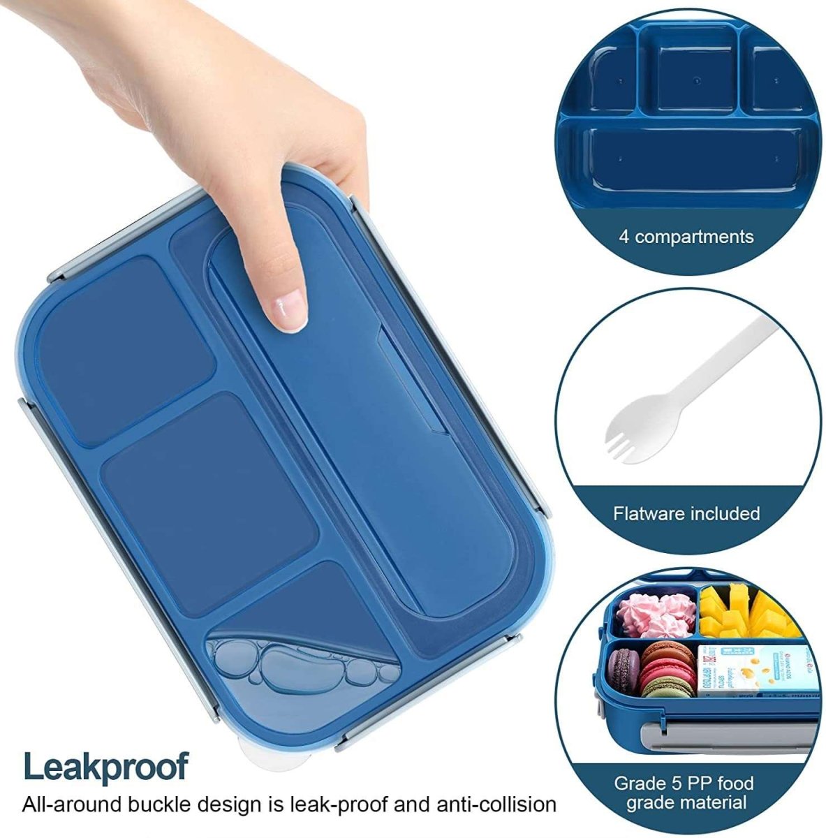 Kids Bento Lunch Box with Fork – Leakproof & Safe - Techmanistan in Pakistan