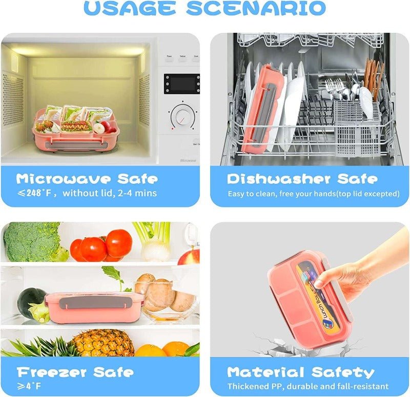 Kids Bento Lunch Box with Fork – Leakproof & Safe - Techmanistan in Pakistan