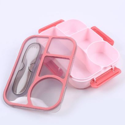 Kids Bento Lunch Box with Fork – Leakproof & Safe - Techmanistan in Pakistan