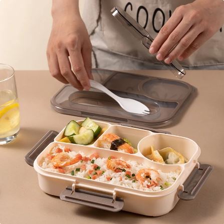 Kids Bento Lunch Box with Fork – Leakproof & Safe - Techmanistan in Pakistan