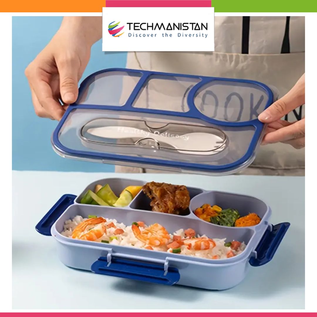 Kids Bento Lunch Box with Fork – Leakproof & Safe - Techmanistan in Pakistan