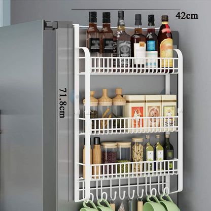 Kitchen Refrigerator Side Rack, 3 Tier Storage Rack, Fridge Spice Rack Refrigerator Rack Side Shelf Refrigerator Shelf, Fridge Side Rack, 3 Tier Kitchen Spice Rack, Organizer - Techmanistan in Pakistan