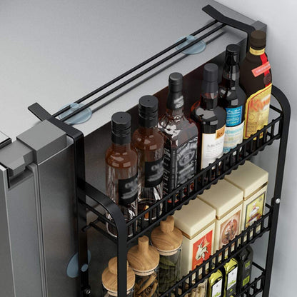 Kitchen Refrigerator Side Rack, 3 Tier Storage Rack, Fridge Spice Rack Refrigerator Rack Side Shelf Refrigerator Shelf, Fridge Side Rack, 3 Tier Kitchen Spice Rack, Organizer - Techmanistan in Pakistan