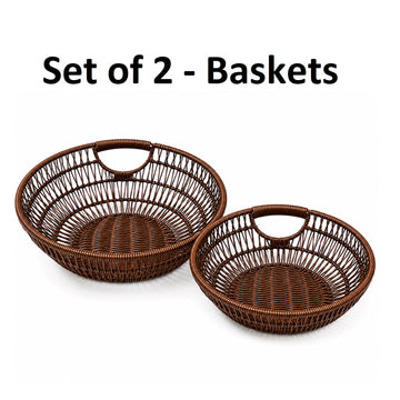Set of 2 - Elegant Nylon Wire Woven Baskets