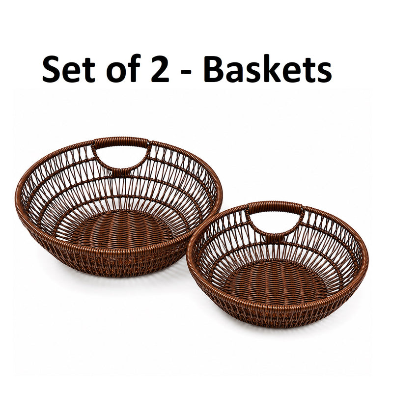 Set of 2 - Elegant Nylon Wire Woven Baskets