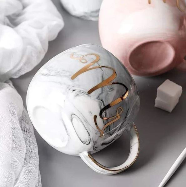 Mr. & Mrs. Marble Pattern Mug Techmanistan