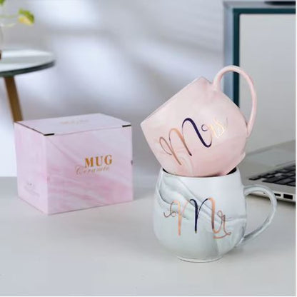 Mr. & Mrs. Marble Pattern Mug Techmanistan