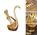 7 Piece Swan Shape Spoon Holder Set – Elegant Steel Cutlery