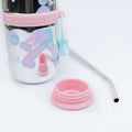 Random Color Water Bottle with Stainless Steel Straw and Silicone Lid
