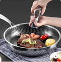 Double Sided Honeycomb Laser Coated Frying Pan