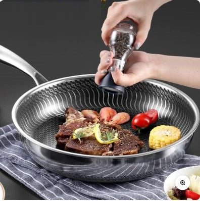 Double Sided Honeycomb Laser Coated Frying Pan