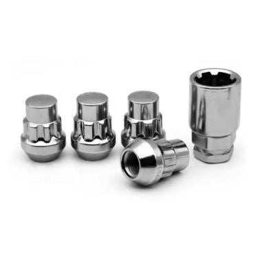 Anti-Theft Wheel Bolts - Car Tyre Security Nuts - Set of 4 Locks and 1 Key