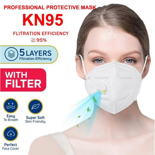 KN95 Mask With Filter, Reusable 5 Layer Protection Face Mask Anti - Pollution Breathable Respiratory Face Mask, Mask - Techmanistan in Pakistan