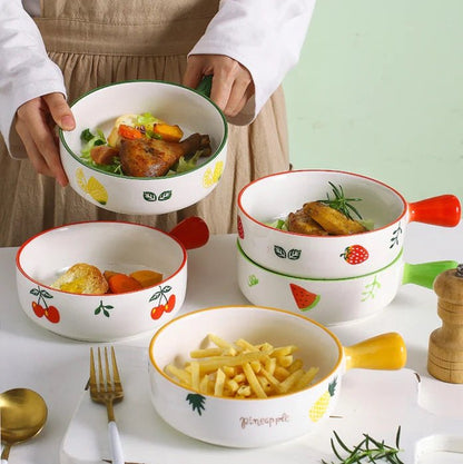 Korean Bowl Cute Ceramic Bowl With Handle - Techmanistan in Pakistan