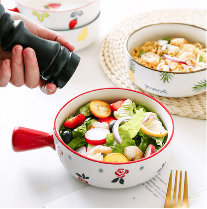 Korean Bowl Cute Ceramic Bowl With Handle - Techmanistan in Pakistan