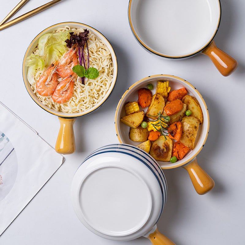 Korean Bowl Cute Ceramic Bowl With Handle - Techmanistan in Pakistan
