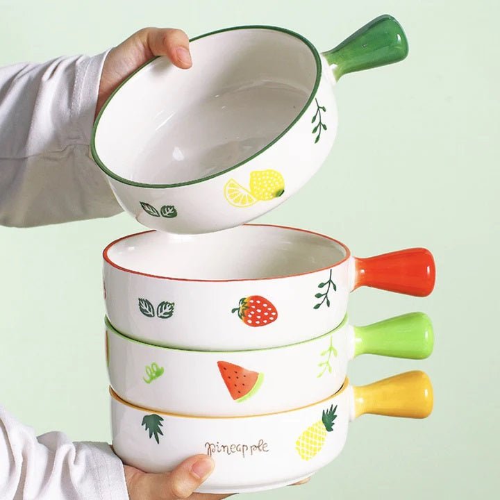 Korean Bowl Cute Ceramic Bowl With Handle - Techmanistan in Pakistan