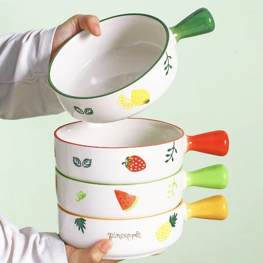 Korean Bowl Cute Ceramic Bowl With Handle - Techmanistan in Pakistan