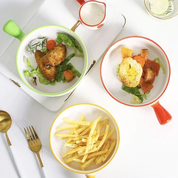 Korean Bowl Cute Ceramic Bowl With Handle - Techmanistan in Pakistan