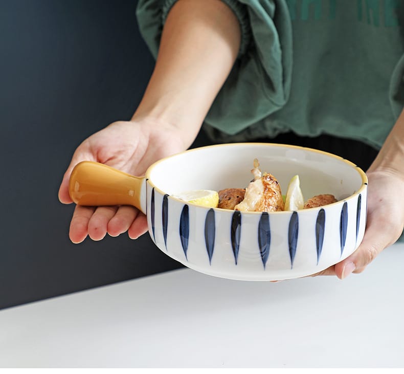 Korean Bowl Cute Ceramic Bowl With Handle - Techmanistan in Pakistan