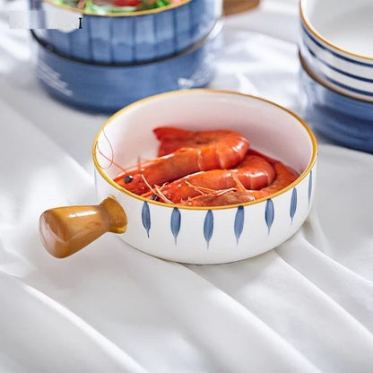 Korean Bowl Cute Ceramic Bowl With Handle - Techmanistan in Pakistan