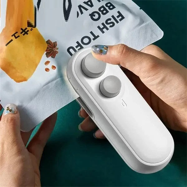 Rechargeable Mini Sealing Machine | 2-in-1 Bag Sealer & Cutter