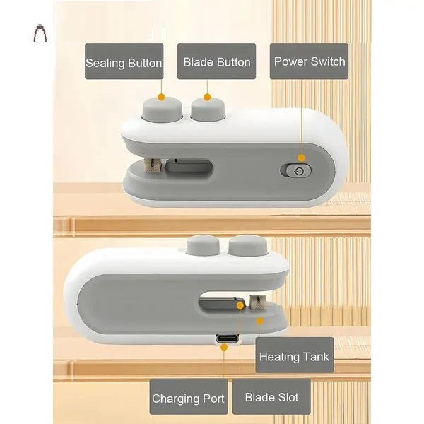 Rechargeable Mini Sealing Machine | 2-in-1 Bag Sealer & Cutter