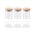 Pack of 3 - 250ml Airtight Glass Jar with Bamboo Lid