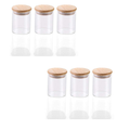 Pack of 6 - 250ml Airtight Glass Jar with Bamboo Lid