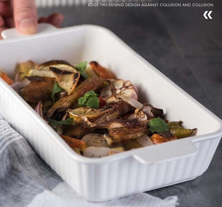 Long Ceramic Serving Tray with Handles - Techmanistan in Pakistan