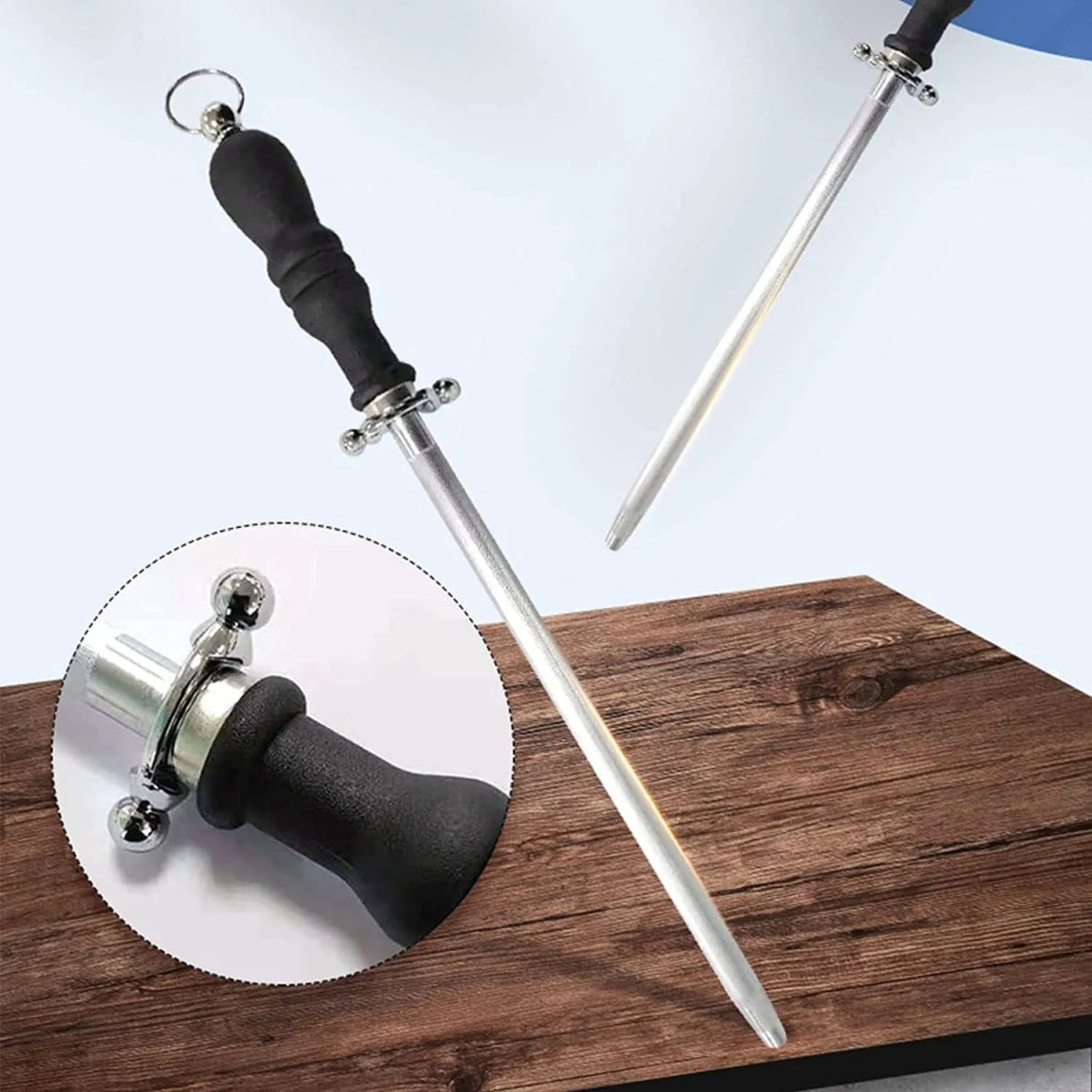 Long Stainless Steel Knife Sharpener Rod - Techmanistan in Pakistan