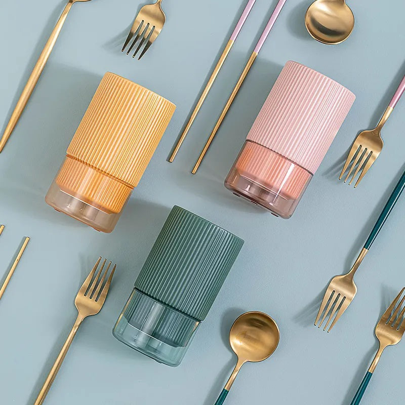 Self Draining Ceramic Chopsticks Cutlery Holder Techmanistan