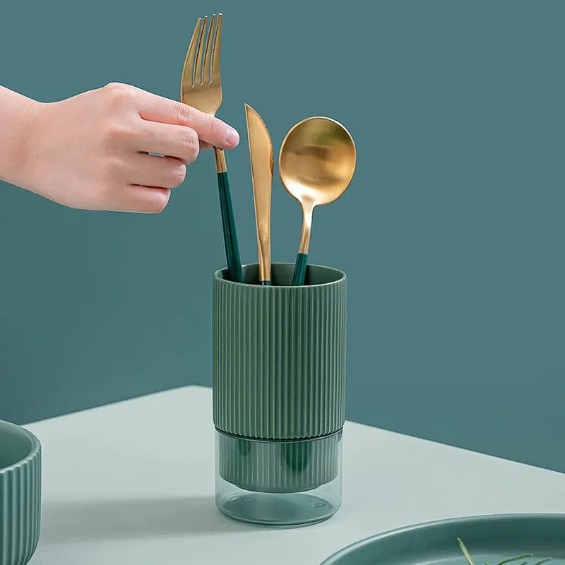 Self Draining Ceramic Chopsticks Cutlery Holder Techmanistan