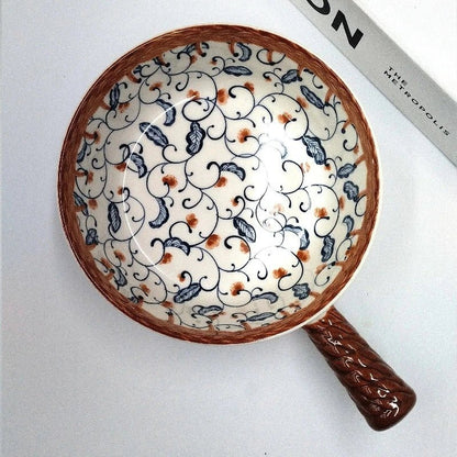 Mandala Print Ceramic Bowl with Handle - Techmanistan in Pakistan