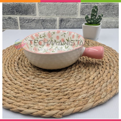 Mandala Print Ceramic Bowl with Handle - Techmanistan in Pakistan